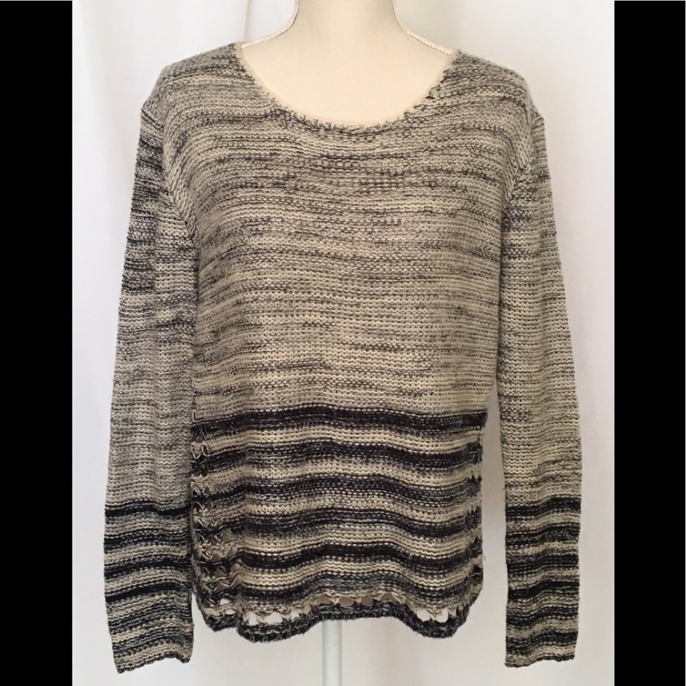 Paper Crane Scoop Neck Open Weave Sweater